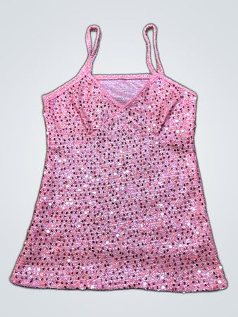 Camiseta Regata com Lantejoulas Rosa