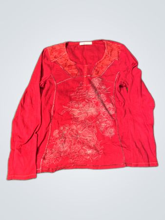 Chemise à manches longues rouges Fred Perry