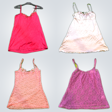 The Pink Baby Doll Affair y2k cami tops