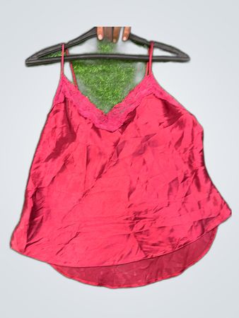 Red Lace-Trimmed Camisole