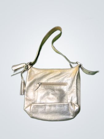 Silver Leather Shoulder Bag