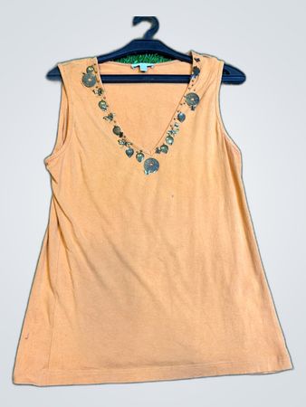 Top arancione senza maniche