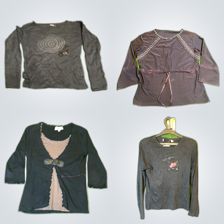 Gothic and Grunge Y2k Long Sleeves Tops