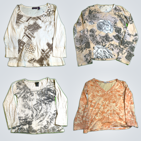 Long Sleeve Printed Blouses
