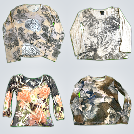 Long Sleeve Printed Blouses