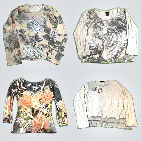 Long Sleeve Printed Blouses