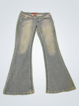 Red Rivet Flare Jeans