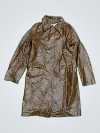 Brown Leather Trench Coat