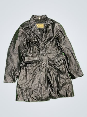 Black Leather Trench Coat