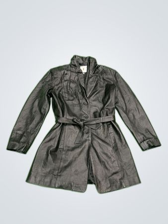 Black Leather Trench Coat