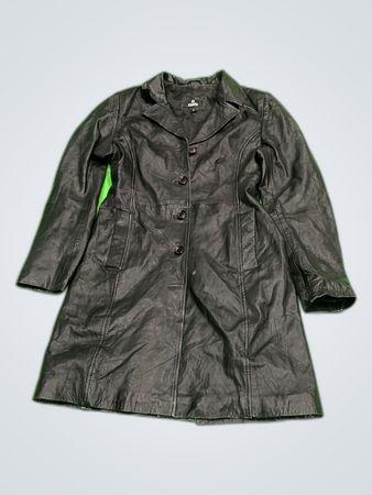 Black Leather Trench Coat