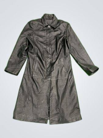 Black Leather Trench Coat