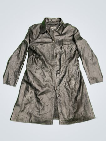 Powar International Black Leather Coat