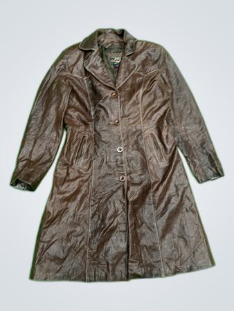 Brown Leather Trench Coat