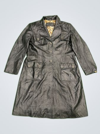 Peau D'ane Black Leather Coat