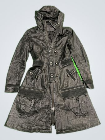 Black Leather Trench Coat