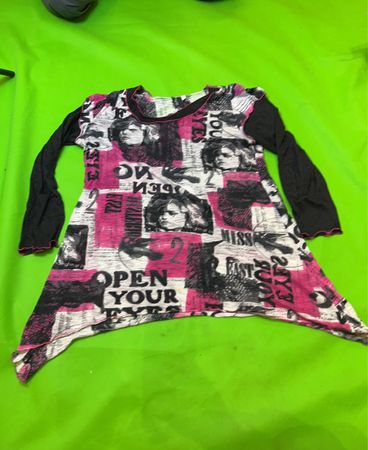 T-Shirt with Newspaper Print