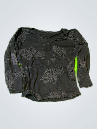 Black Printed Off-Shoulder Blouse