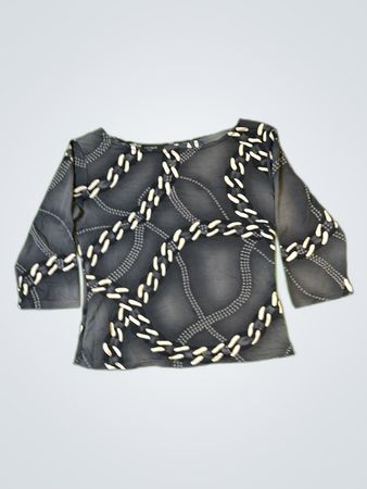 Défilance Paris Printed Off-Shoulder Blouse