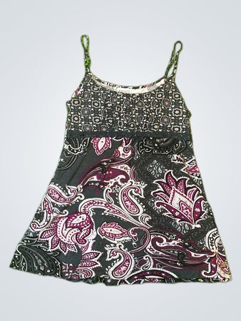 Bedrucktes Spaghetti-Träger Mini-Kleid