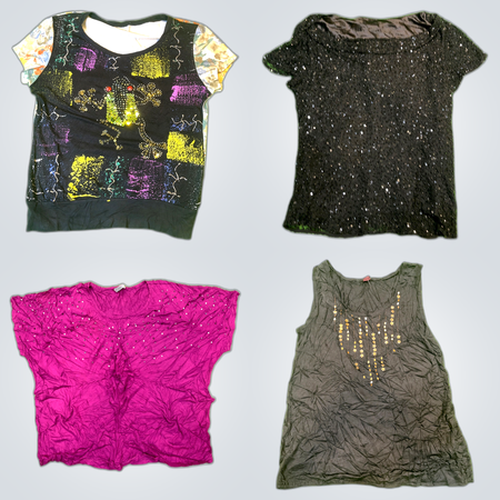 Sequined & Beaded Top Bundle - Laura B, Blancheporte & More - 10 Pc Women's Fashion Lot