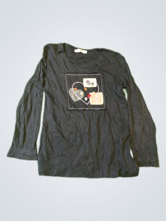 Cache Cache Black Long Sleeve Graphic T-Shirt