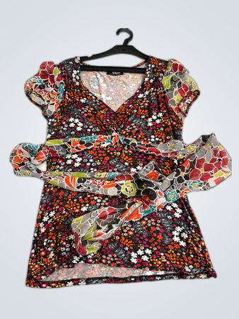 Morgan de Toi Printed Wrap Blouse