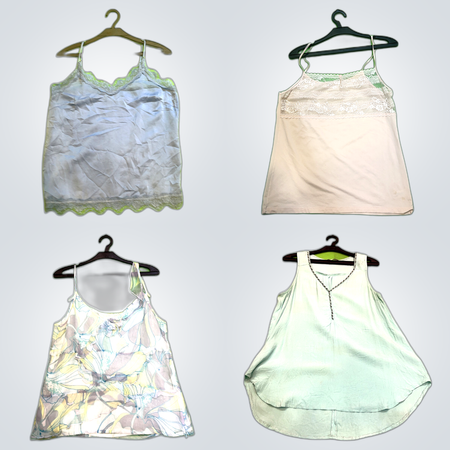 Lace & Satin Cami Bundle - 10 Pc Women's Top Collection from Top Brands