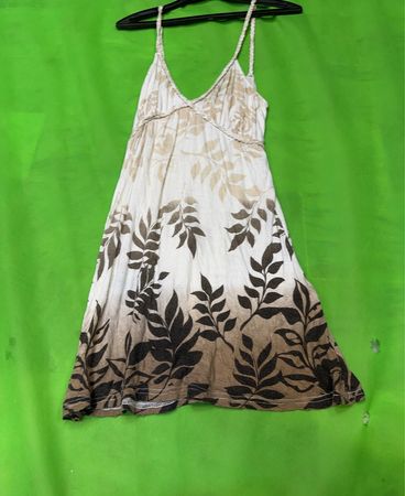 Unbranded Leaf Print Slip Dress