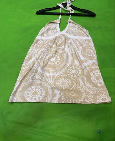 Bershka Beige Printed Halter Mini Dress