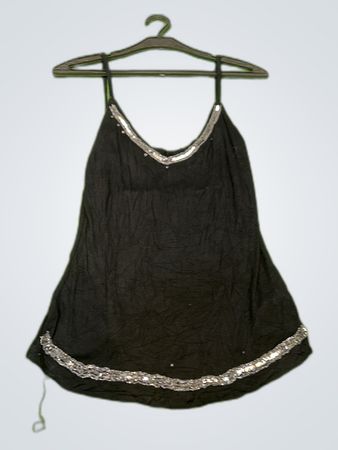 Black Sequined Tank Top