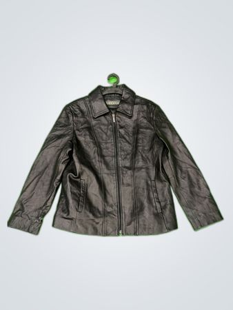 Kenneth Cole Reaction Black Leather Jacket
