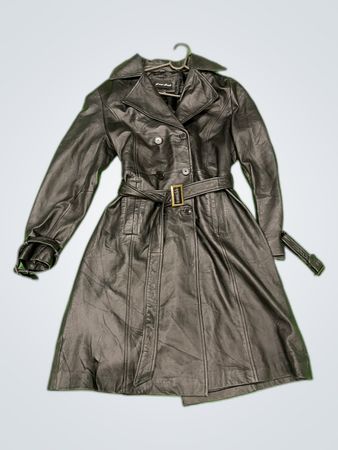 River Skin Leather Trench Coat