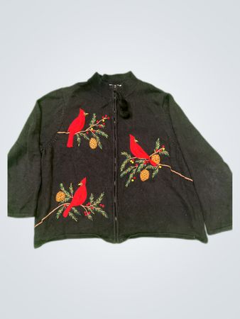 Jennifer Lauren Embroidered Knit Cardigan