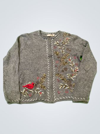 Croft & Barrow Embroidered Knit Cardigan