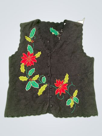 Black Floral Vest