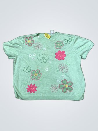 Green Floral Sweater