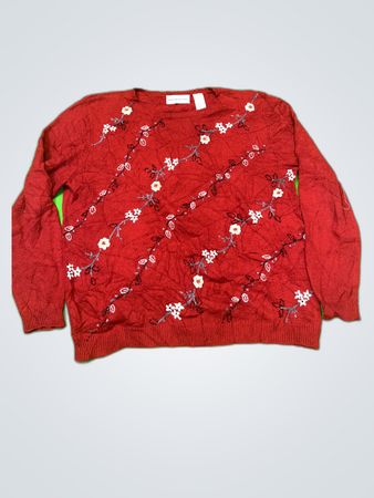 Red Floral Sweater