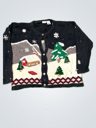 Winter-themed Cardigan Sweater
