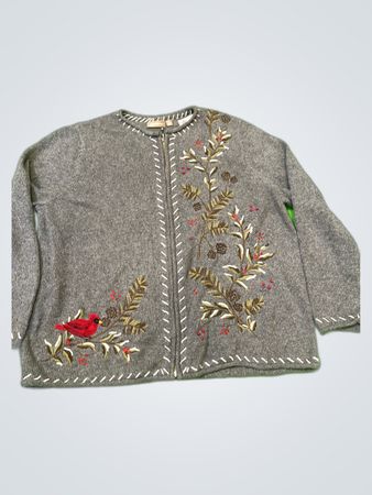 Croft & Barrow Embroidered Knit Cardigan