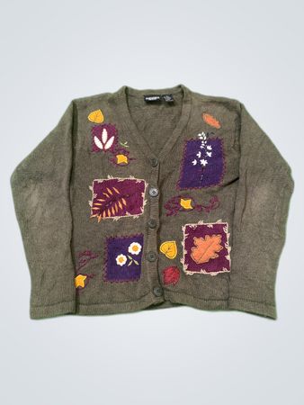 Olive Green Knit Cardigan