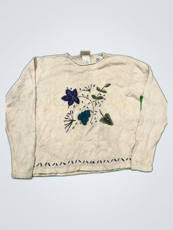 NORTHERN REFLECTIONS Embroidered Floral Sweater