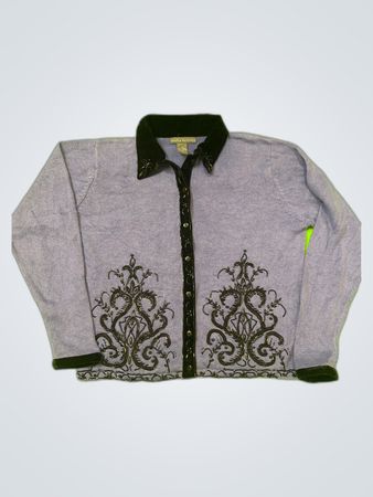 Gray Embroidered Sweater