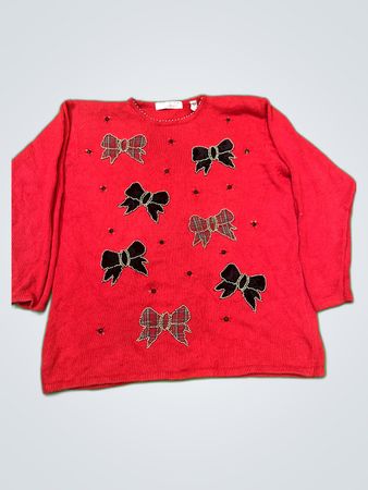 Karen Scott II Evening Red Knit Sweater