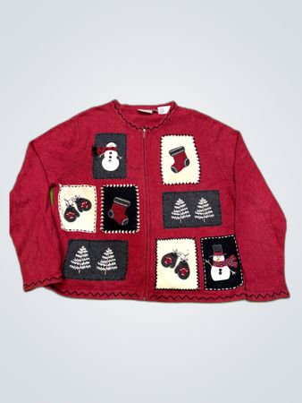 Croft & Barrow Red Snowman Sweater