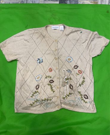 alfred dunner Embroidered Floral Cardigan