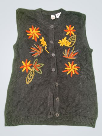 Gray Floral Vest