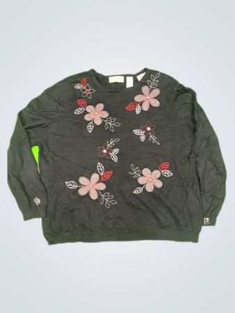 Alfred Dunner Embroidered Knit Sweater