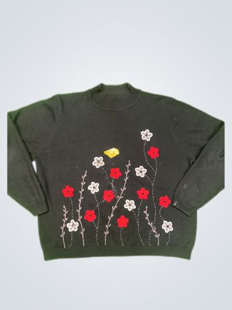 Black Floral Sweater