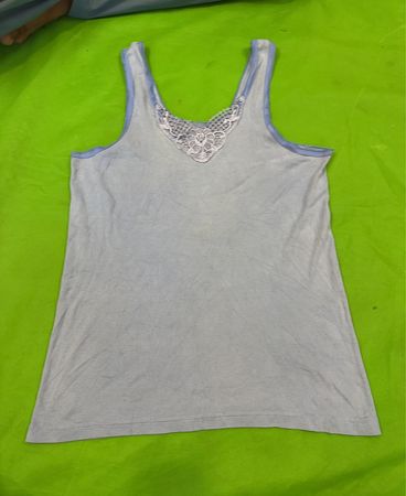 Women's Gray Tank Top with Lace Trim